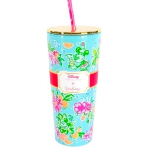 NWT Lilly Pulitzer x Disney Tumbler with Straw – Mickey & Minnie Tropical Print